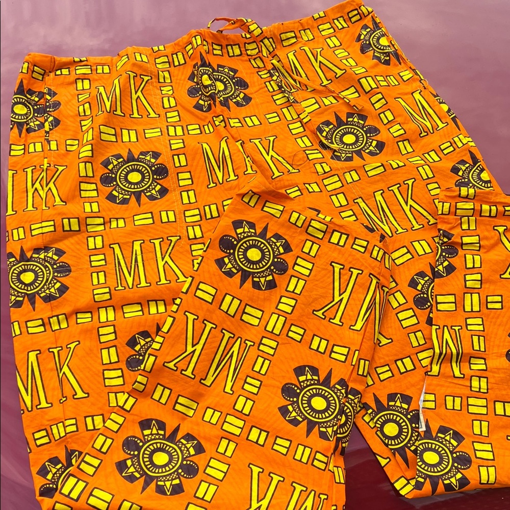 African Orange MK Patterned Pants